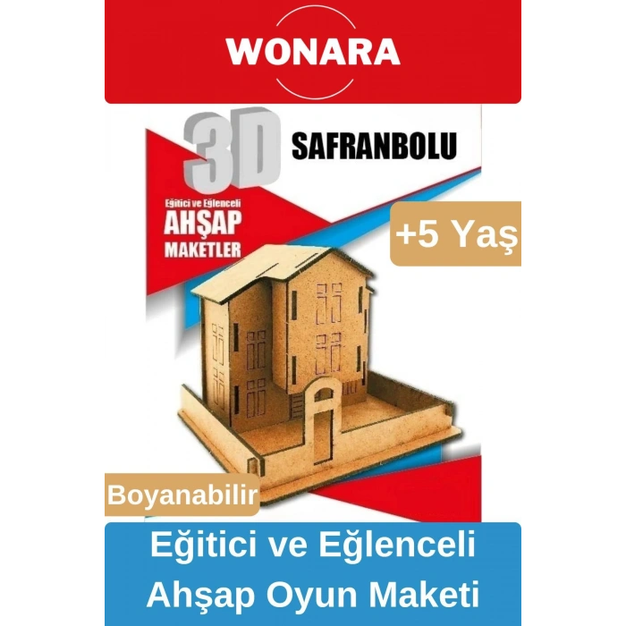 3D Eğitici Zeka Geliştirici Boyanabilir Ahşap Puzzle - Ebeveyn ve Çocuk İçin Demonte Oyun Maketi