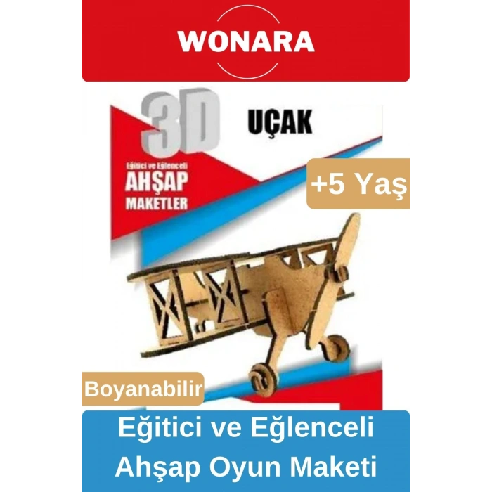 3D Eğitici Zeka Geliştirici Boyanabilir Ahşap Puzzle - Ebeveyn ve Çocuk İçin Demonte Oyun Maketi