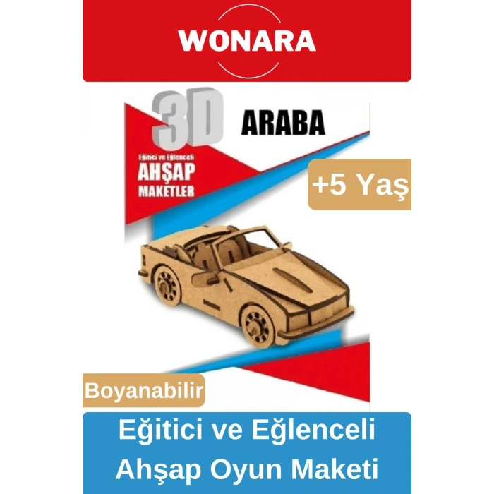 3D Eğitici Zeka Geliştirici Boyanabilir Ahşap Puzzle - Ebeveyn ve Çocuk İçin Demonte Oyun Maketi