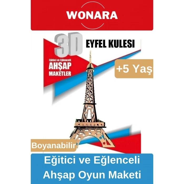 3D Eğitici Zeka Geliştirici Boyanabilir Ahşap Puzzle - Ebeveyn ve Çocuk İçin Demonte Oyun Maketi