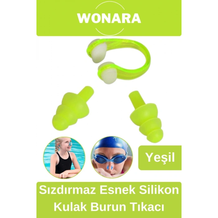 Özel Tasarım Suya Dayanıklı Yıkanabilir Kaymaz Sızdırmaz Esnek Silikon Kulak Burun Tıkacı
