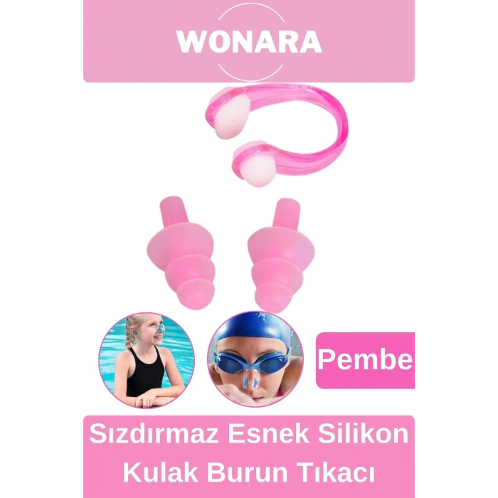 Özel Tasarım Suya Dayanıklı Yıkanabilir Kaymaz Sızdırmaz Esnek Silikon Kulak Burun Tıkacı