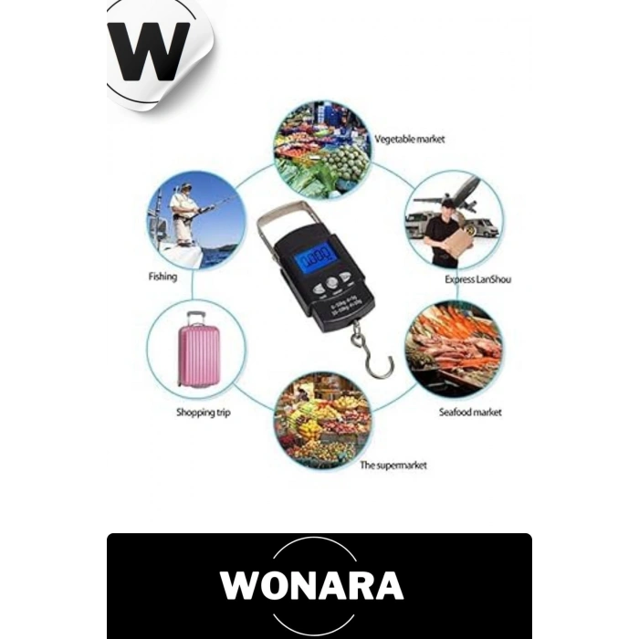 Deluxe Dijital LCD Ekranlı Taşınabilir Bagaj Tartısı Seyahat İçin Çok Amaçlı Bavul Ağırlık Ölçer