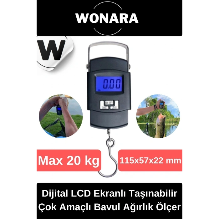 Deluxe Dijital LCD Ekranlı Taşınabilir Bagaj Tartısı Seyahat İçin Çok Amaçlı Bavul Ağırlık Ölçer