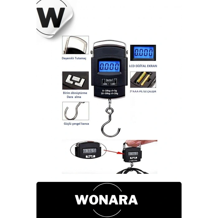 Deluxe Dijital LCD Ekranlı Taşınabilir Bagaj Tartısı Seyahat İçin Çok Amaçlı Bavul Ağırlık Ölçer