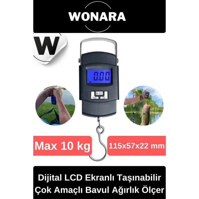 Deluxe Dijital LCD Ekranlı Taşınabilir Bagaj Tartısı Seyahat İçin Çok Amaçlı Bavul Ağırlık Ölçer