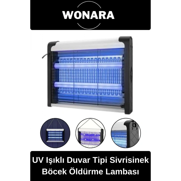 Premium Güçlü Ultraviyole Işıklı Ev Duvar Tipi Haşere Böcek Öldürme Lambası Sinek Sivrisinek Tuzağı