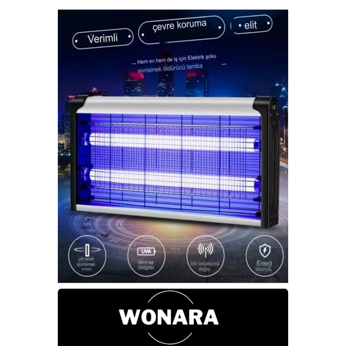 Premium Güçlü Ultraviyole Işıklı Ev Duvar Tipi Haşere Böcek Öldürme Lambası Sinek Sivrisinek Tuzağı