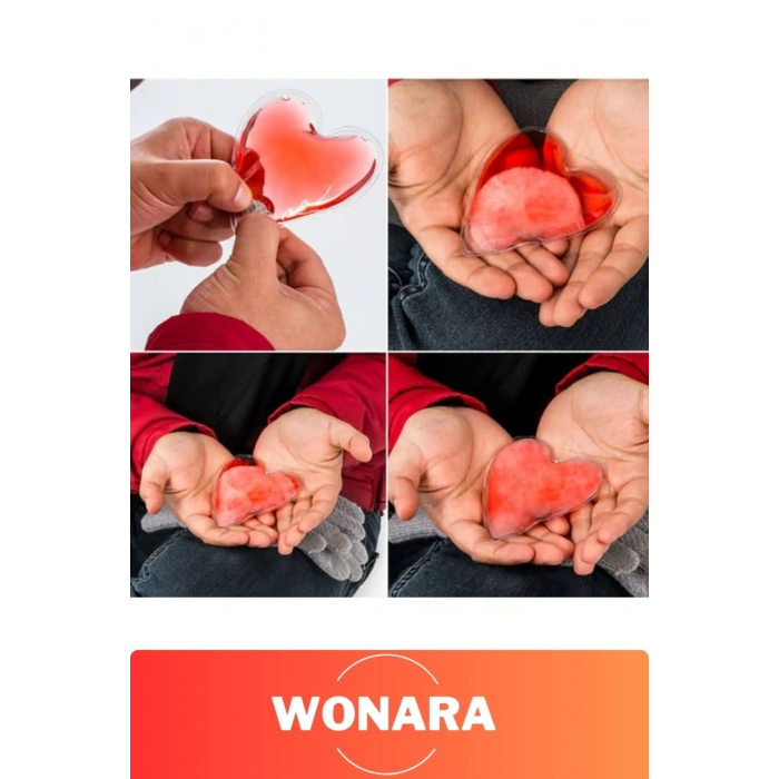 Özel Tasarım Tekrar Kullanılabilir Kalp Şeklinde Sıvı Jel Isıtıcı Taşınabilir Cep Sobası 2li Set