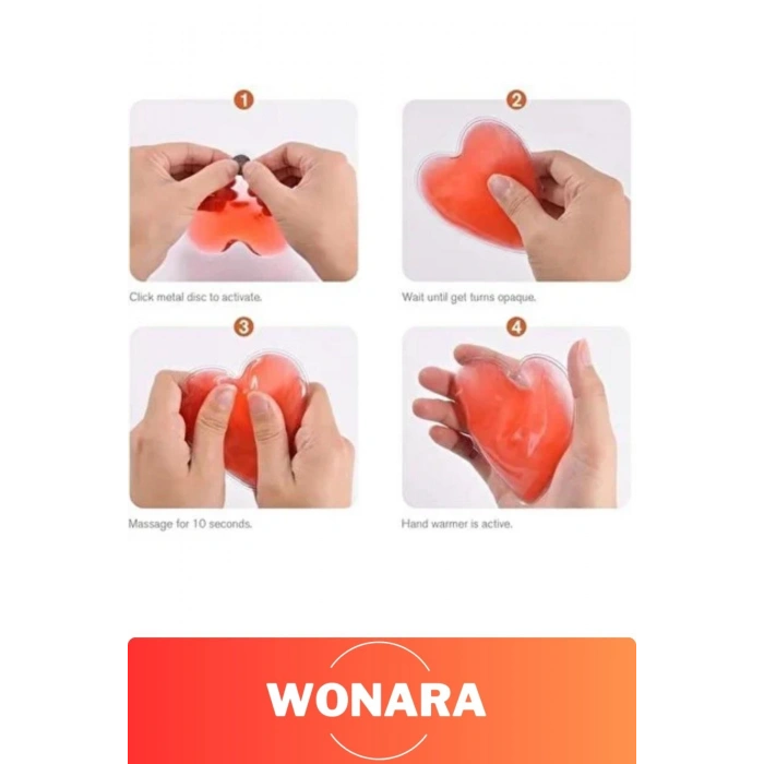 Özel Tasarım Tekrar Kullanılabilir Kalp Şeklinde Sıvı Jel Isıtıcı Taşınabilir Cep Sobası 2li Set