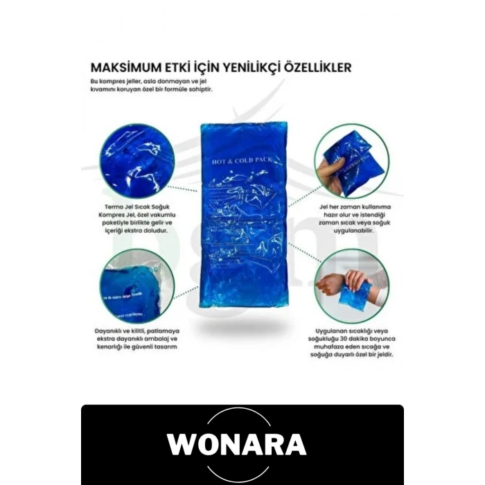 #Termojel Çok Amaçlı Yeniden Kullanılabilir Soğuk Sıcak Jel Kompres Ağrı Giderici Paketi 3 Adet