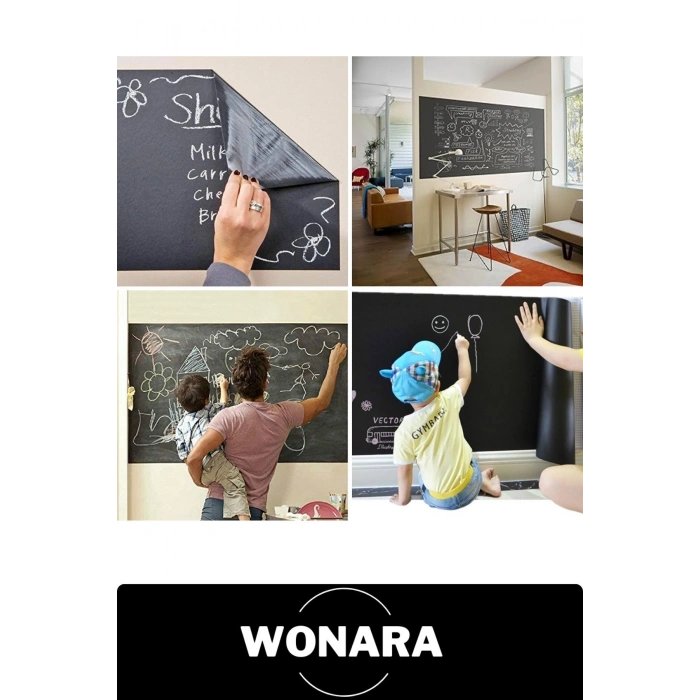 #Blackboard Silinebilir Yazılabilir Rulo Kendinden Yapışkanlı Büyük Boy Yaz Sil Kara Tahta Sticker