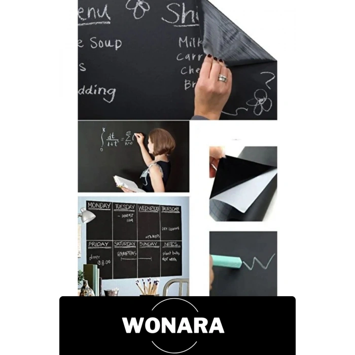 #Blackboard Silinebilir Yazılabilir Rulo Kendinden Yapışkanlı Büyük Boy Yaz Sil Kara Tahta Sticker