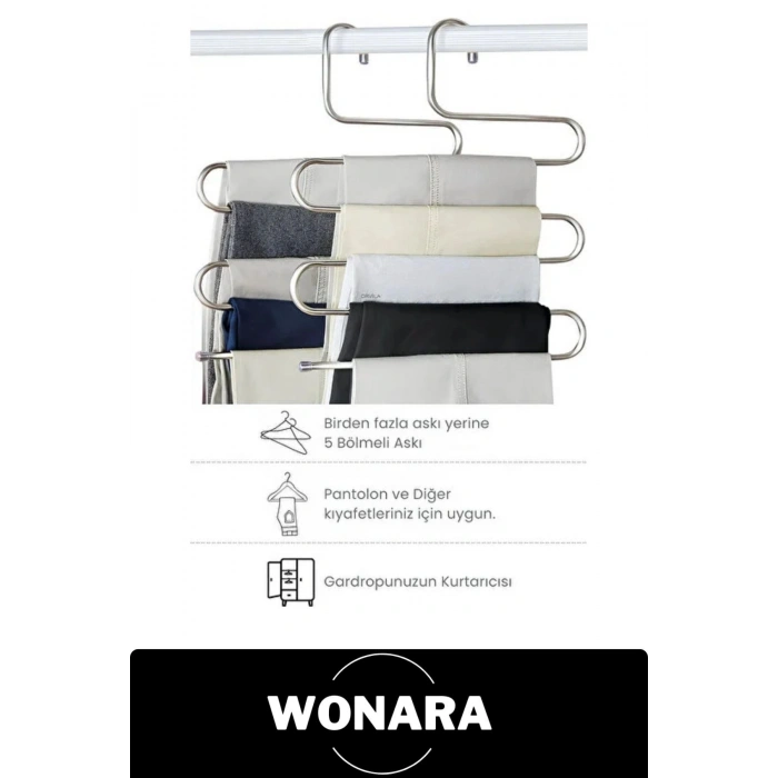 #Askılık Çok Katlı Dolap İçi Kaymaz Alan Kazandıran Düzenleyici Paslanmaz Krom Pantolon Eşarp Askısı