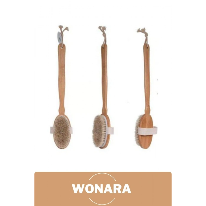#BanyoFırça Ahşap Sap Peeling %100 Doğal Selülit Önleyici Yumuşak Vücut Masaj At Kılı Banyo Fırçası