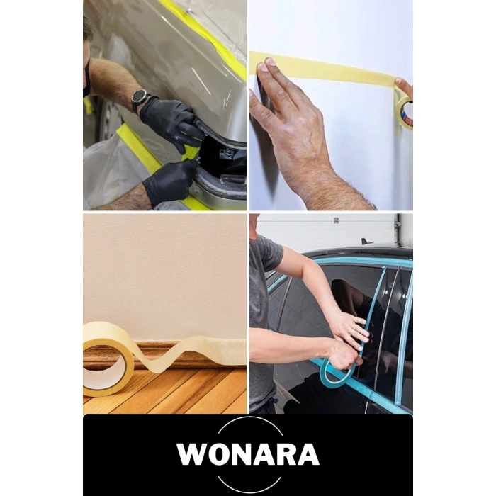 #KrepKağıt İz Bırakmadan Çıkartılabilir Isıya Dayanıklı Kolay Sökülebilen Maskeleme Boya Bant 1 Adet