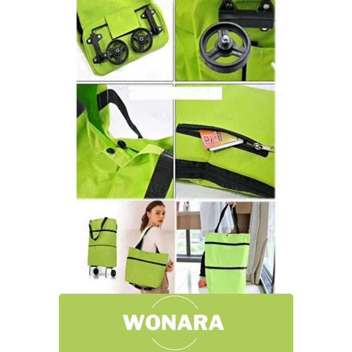 #PazarArabası Taşınabilir Tekerlekli Çanta Su Geçirmez Pratik Katlanabilir Piknik Market Pazar Araba