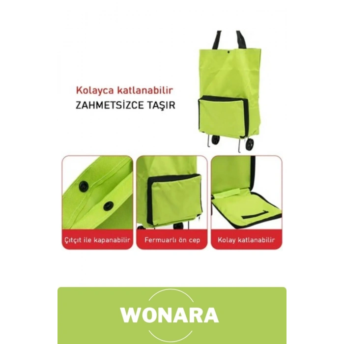 #PazarArabası Taşınabilir Tekerlekli Çanta Su Geçirmez Pratik Katlanabilir Piknik Market Pazar Araba