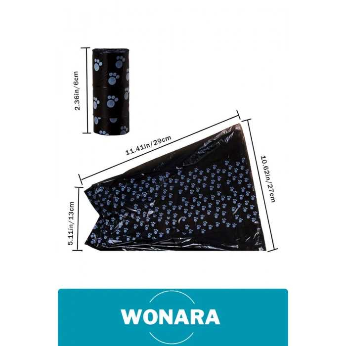 #KakaPoşeti Sızdırmaz Hijyenik Atık Toplama Çevre Dostu Evcil Hayvan Pati Desenli Köpek Kaka Torbası