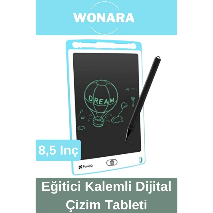 Deluxe Elektronik Grafik Yazma Tahtası Kalemli Silinebilir Not Çizim Panosu Eğitici Tablet 8,5 Inç
