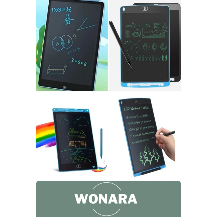 Deluxe Elektronik Grafik Yazma Tahtası Kalemli Silinebilir Not Çizim Panosu Eğitici Tablet 8,5 Inç