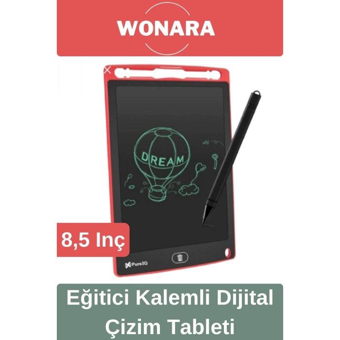 Deluxe Elektronik Grafik Yazma Tahtası Kalemli Silinebilir Not Çizim Panosu Eğitici Tablet 8,5 Inç