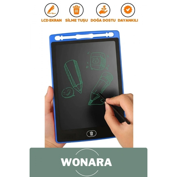 Deluxe Elektronik Grafik Yazma Tahtası Kalemli Silinebilir Not Çizim Panosu Eğitici Tablet 8,5 Inç