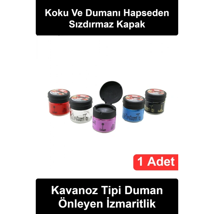 #Küllük Kapaklı Kokusuz Küllük Cam Gövdeli Desenli Dekoratif Sigara Kül Tablası Sızdırmaz Koku Hapsetme Özellikli Rüzgar Geçirmez Ev Balkon Bahçe Ofis Kafe Masa Üstü Kullanıma Uygun Şık Model 1 Adet