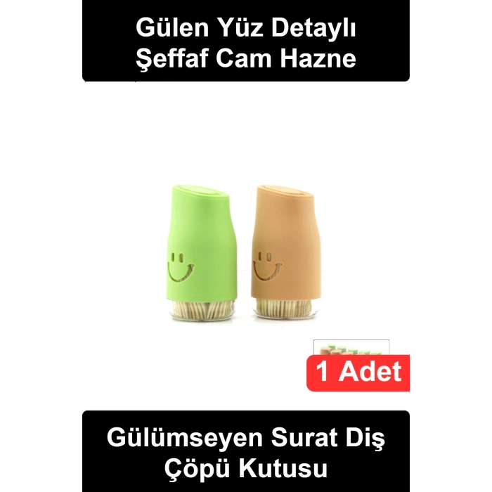 #Kürdanlık Tuzluk Model Kürdanlık Şeffaf Cam Hazneli Renkli Plastik Kaplamalı Gülen Yüz Desenli Dekoratif Masaüstü Kürdan Kabı Mutfak Sofra Restoran Kafe Kullanımına Uygun İçi Dolu Şık Sevimli Tasarım