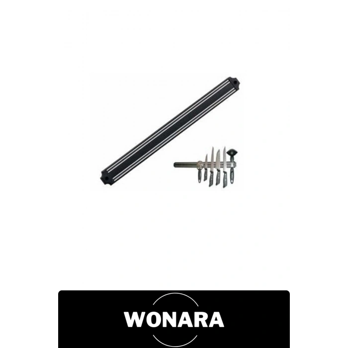 #BıçakAskısı Mıknatıslı Bıçak Askısı 55 cm Manyetik Tutucu Bant Çubuğu Duvara Monte Vidalı Mutfak Düzenleyici Metal Gereç Askılığı Siyah Şık Dekoratif Güçlü Çekim Pratik Organizer Saklama Aparatı