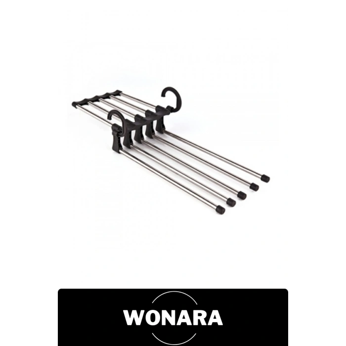 #PantolonAskısı 5 in 1 Hareketli Pantolon Askılığı Krom Metal Beşli Katlanabilir Dolap İçi Düzenleyici Organizer Kemer Eşarp Fular Askısı Gardırop Yer Tasarrufu Sağlayan Çok Fonksiyonlu Giysi Aparatı