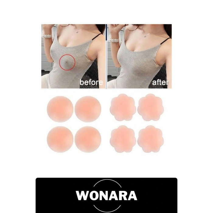 Göğüs Ucu Kapatıcı Silikon Ten Rengi Kendinden Yapışkanlı Nipple Pad 1 Çift Yıkanabilir Tekrar Kullanılabilir Dekolte Abiye Mayo Bikini Body Tişört Kapsız Sütyen Uyumlu Kadın İç Giyim Aparatı