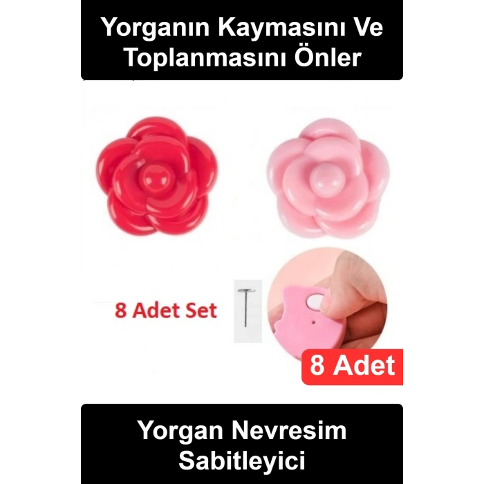 #YorganSabitleyici 8li Set Yorgan Nevresim Sabitleyici Kayma Önleyici Çiçek Model Toplanma Engelleyici Yatak Örtüsü Çarşaf Düzenleyici Perde Kumaş Tutucu Karışık Renkli Pratik Ev Tekstili Aksesuarı