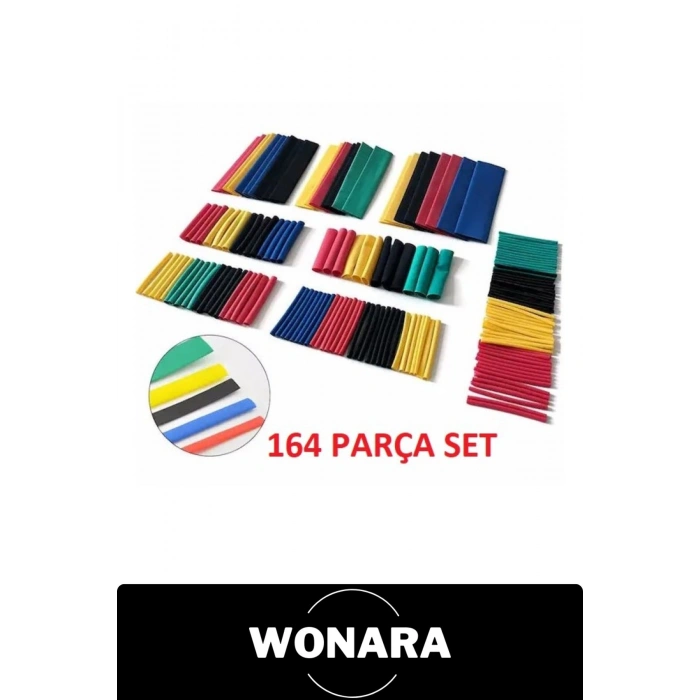 #IsıylaDaralanMakaron 164 Parça Kablo Koruyucu Set Renkli Elektrik İzolasyon Kılıfı Shrink Tüp 8 Farklı Çap 1-14 mm Yalıtım Tamir Etiketleme Sınıflama Kiti Sarı Siyah Kırmızı Yeşil Mavi