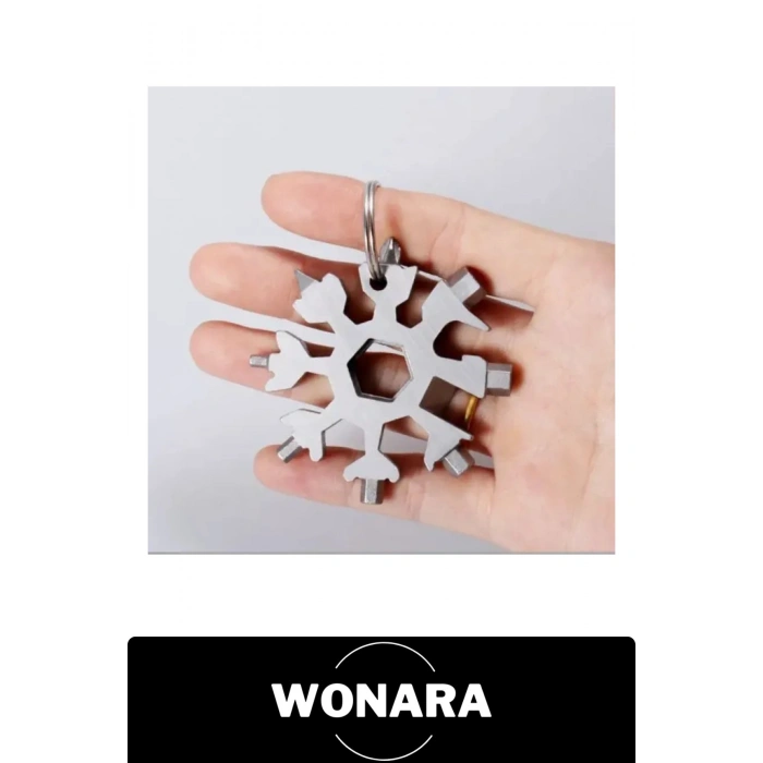 #TornavidaSeti 18 in 1 Kar Tanesi Çok Amaçlı Tornavida Seti Anahtarlık Multitool Paslanmaz Çelik Altıgen Alyan Anahtar Şişe Açacağı Bisiklet Tamir Kamp Cep Tipi Pratik Kompakt El Aleti Fonksiyonel