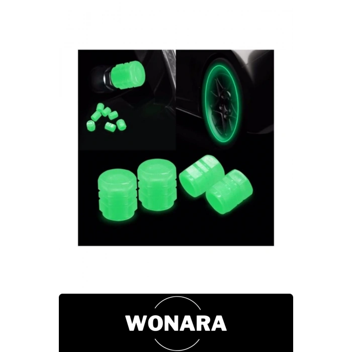 Fosforlu Sibop Kapağı 4lü Set Karanlıkta Parlayan Yeşil Neon Jant Tekerlek Lastik Supap Başlığı Otomobil Motosiklet Bisiklet Moped Minibüs Evrensel Uyumlu ABS Plastik Toz Su Geçirmez Araç Aksesuarı