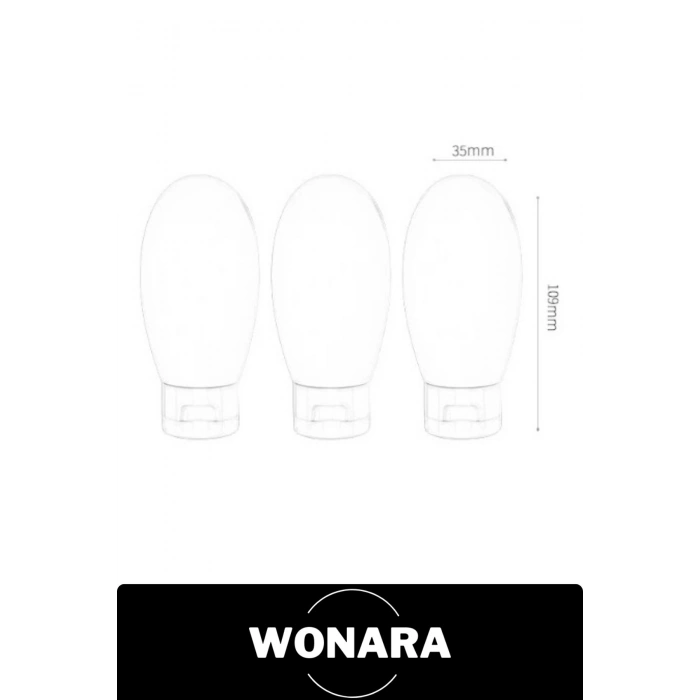 #SeyahatŞişesi 3lü Seyahat Banyo Seti 60 ml Boş Şişe Sızdırmaz Kapaklı Şampuan Losyon Krem Doldurulabilir Sıkmalı Tüp Uçak Kabin Bagajı Uyumlu Kozmetik Taşıma Kabı Tatil Valiz Çanta Organizer