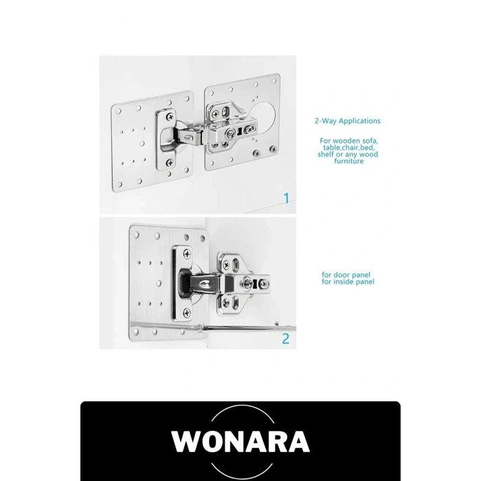 Paslanmaz Çelik Menteşe Onarım Plakası 9x9 cm Mutfak Dolap Kapak Tamir Aparatı Gardırop Banyo Ofis Mobilya Panel Güçlendirme Sacı Vidalı Set Ahşap Kapı Sabitleme Bağlantı Levhası Kolay Montaj