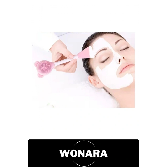 #YüzTemizlemeFırçası Silikon Yüz Temizleme Fırçası ve Maske Uygulama Spatulası Çift Taraflı Cilt Bakım Aparatı Ayıcık Tasarım Serum Krem Sürme BPA İçermez Kolay Temizlenir Taşınabilir Ergonomik Nazik