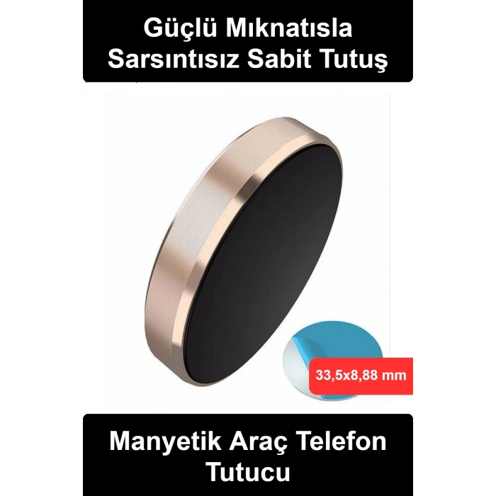 #TelefonTutucu Manyetik Araç Telefon Tutucu Mıknatıslı Oto Torpido Konsol Tutacağı 360 Derece Dönebilir Metal Kompakt Mini Yapışkanlı Navigasyon Standı Tüm Akıllı Modellerle Uyumlu Ev Ofis Kullanımı