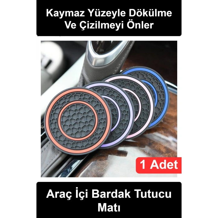 #BardakMatı Araç İçi Bardak Tutucu Kaymaz Silikon Mat Bardaklık Pedi Oto Konsol Koruyucu Altlık Suya Dayanıklı Kolay Temizlenir Titreşim Önleyici Renkli Otomobil Aksesuarı Sıvı Dökülme Engelleyici