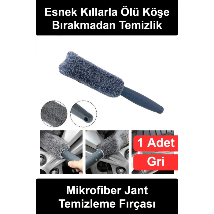 #JantFırçası Mikrofiber Jant Temizleme Fırçası Oto Lastik Yıkama Aparatı Araç Bakım Detaylı Temizlik Ergonomik Saplı Kıllı Çizmeyen Esnek Uçlu Araba Detailing Ekipmanı Askı Delikli Kir Leke Sökücü