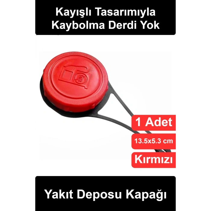 #YakıtDeposuKapağı Yakıt Deposu Kapağı Çim Biçme Makinesi Benzin Tank Tapası Bahçe Tarım Kar Küreme Motorlu Ekipman Uyumlu Kırmızı Askılı Sızdırmaz Dayanıklı Plastik Yedek Parça Oto Araç Kolay Takılır