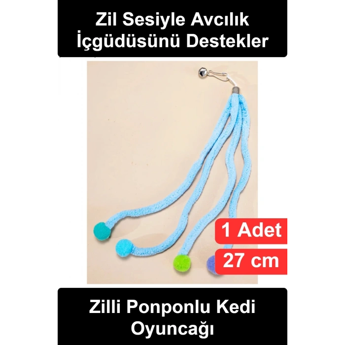 #KediOyuncağı Zilli Peluş Ponponlu Kedi Oyuncağı Asılabilir Klipsli Sarkan Kollu Sesli Renkli Kapı Kolu Tırmanma Ağacı Aksesuarı Kediler İçin Eğlence Oyun Çıngıraklı Yumuşak Dokulu Evcil Hayvan