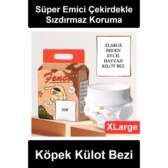 #KöpekKülotBezi XLarge Beden Evcil Hayvan Kilot Bez Ultra Emici Hızlı Kuruyan Sızdırmaz Koruma Cırt Cırtlı Elastik Bel Bacak Bantlı Büyük Irk Yaşlı Hijyen Tuvalet Eğitimi 18-32 kg Nefes Alabilen