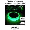 Premium Yapışkanlı Karanlıkta Yansıyan Işık Veren Fosforlu (Fotolümen) Yeşil Şerit Bant 4 mt 1 Adet