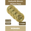 Özel Kutulu Altın Rengi Bitcoin Hatıra Parası Kripto Koleksiyonluk Hediyelik Madeni Para 4 Adet