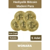 Özel Kutulu Altın Rengi Bitcoin Hatıra Parası Kripto Koleksiyonluk Hediyelik Madeni Para 5 Adet