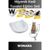 Pratik Yavru Yetişkinler Klozet Alıştırma Kapaklı Kum Kabı Hijyenik Kedi Tuvalet Eğitim Seti