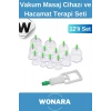 Premium Selülit ve Çatlak Karşıtı Vakum Masaj Cihazı 12 Parça Kupa ve Hacamat Terapi Seti